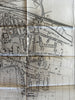 Oxford England city plan c1910-20’s linen weather proof map bicyclists in case