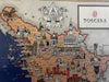 Toscana Italia Tuscany Italy 1941 charming color cartoon map Nicouline art