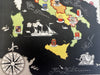 Italia Italy 1938 charming color cartoon map Nicouline art