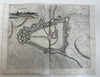 Oudenarde fortified walls Holland Netherlands 1673 Priorato city plan folio map