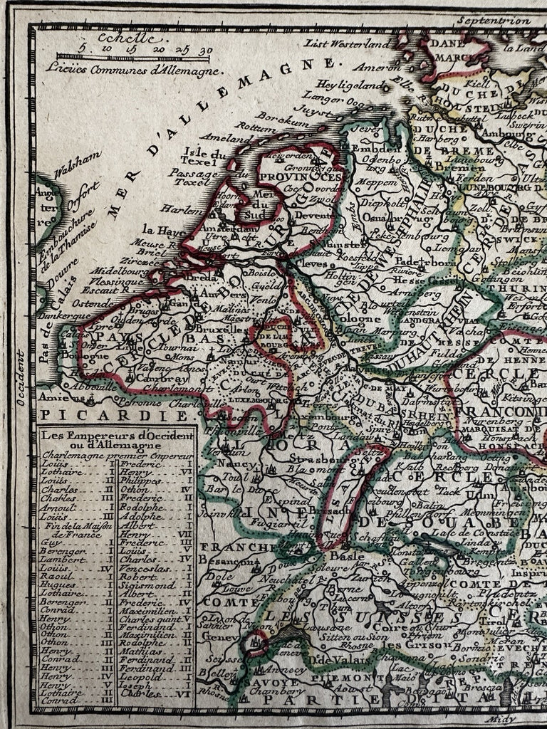 Germany Holy Roman German Empire 1719 Chiquet attractive engraved antique map