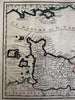 Normandy coastline France Canal 1719 Chiquet attractive engraved antique map