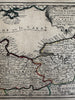 Normandy coastline France Canal 1719 Chiquet attractive engraved antique map