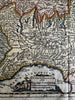 North Italy Alpines 1711 vignette title attractive hand color antique early map
