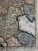 North Italy Alpines 1711 vignette title attractive hand color antique early map