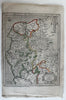 Northwest coast France Guînes c1620 Mercator- Hondius folio map early hand color