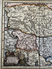 Dacia Moesia Thrace 1711 cherub vignette attractive hand color antique map