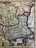 Dacia Moesia Thrace 1711 cherub vignette attractive hand color antique map