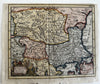 Dacia Moesia Thrace 1711 cherub vignette attractive hand color antique map