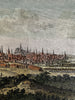 Nuremberg Germany c.1805? engraved print birds-eye view beautiful hand coloring