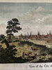 Nuremberg Germany c.1805? engraved print birds-eye view beautiful hand coloring