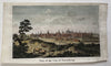 Nuremberg Germany c.1805? engraved print birds-eye view beautiful hand coloring