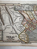 Texas state 1853 Ensign charming miniature hand color map