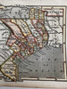 Texas state 1853 Ensign charming miniature hand color map
