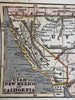 Territorial Western states USA Utah CA NM 1853 Ensign miniature hand color map