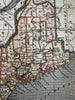Maine state 1853 Ensign miniature beautiful hand colored map nice patina gift