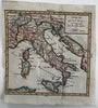 Italy Italia 1750 (1783 issue) Vaugondy nice hand colored engraved map