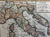 Italy Italia 1750 (1783 issue) Vaugondy nice hand colored engraved map