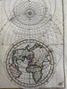 World in spheres 1799 map McIntyre north pole views measurement diagrams print