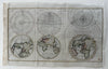 World in spheres 1799 map McIntyre north pole views measurement diagrams print