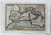 Hannibal Expedition ancient world Spain to Italy c.1755 Moll engraved map