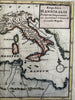 Hannibal Expedition ancient world Spain to Italy c.1755 Moll engraved map