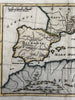 Hannibal Expedition ancient world Spain to Italy c.1755 Moll engraved map