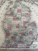 Michigan Wisconsin Great Lakes states 1870 Johnson large hand colored map