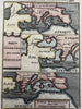 Europe & Turkey backwards! 1719 Mallet antique hand colored map