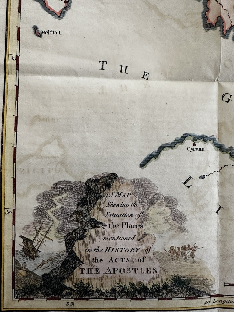 Acts of Apostles Bible Turkey Syria historical 1813 Scarce Etheridge large map