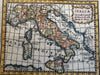 Italy Italia 1788 rare Italian miniature hand colored engraved map NOT IN BORRI
