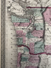Oregon & Washington early state maps 1870 Johnson large hand colored folio map