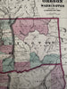 Oregon & Washington early state maps 1870 Johnson large hand colored folio map