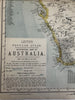 Australia 1881 Lett’s 2 sheet detailed color maps numerous tracks & expeditions