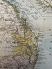Australia 1881 Lett’s 2 sheet detailed color maps numerous tracks & expeditions