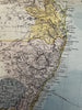 Australia 1881 Lett’s 2 sheet detailed color maps numerous tracks & expeditions