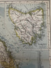 Australia 1881 Lett’s 2 sheet detailed color maps numerous tracks & expeditions