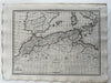 North Africa Barbary coast 1810 Lapie engraved folio map orig. hand color