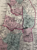 Palestine ancient Holy Land Judea Samara Galilee 1870 Johnson hand colored map
