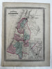 Palestine ancient Holy Land Judea Samara Galilee 1870 Johnson hand colored map