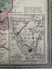 Palestine ancient Holy Land Judea Samara Galilee 1870 Johnson hand colored map