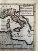 Hannibal Expedition Italy ancient world c.1755 Moll hand color map