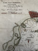 Cape Ann Harbor Massachusetts Gloucester 1833 Hooker map coastal chart handcolor
