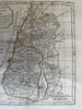 Roman era Holy Land Judea c.1790’s Vaugondy Delamarche engraved hand color map