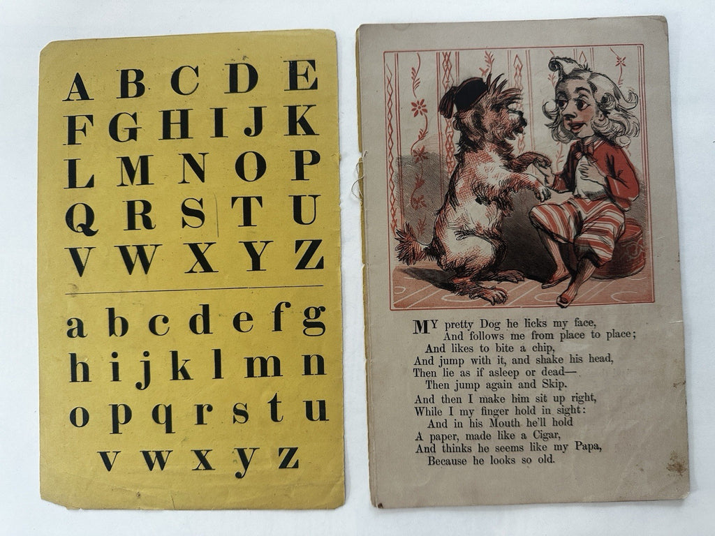 Pretty Dog silly rhymes Uncle Cefil 1865 McLoughlin color woodcut juvenile book