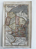 Wisconsin state 1853 Ensign charming miniature hand colored giftable map