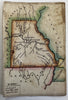 Missouri state c.1821-24 rare Melish miniature state map original hand color