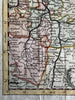 Germany Circles upper & lower Rhine 1744 engraved hand colored miniature map