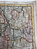 Germany Circles upper & lower Rhine 1744 engraved hand colored miniature map
