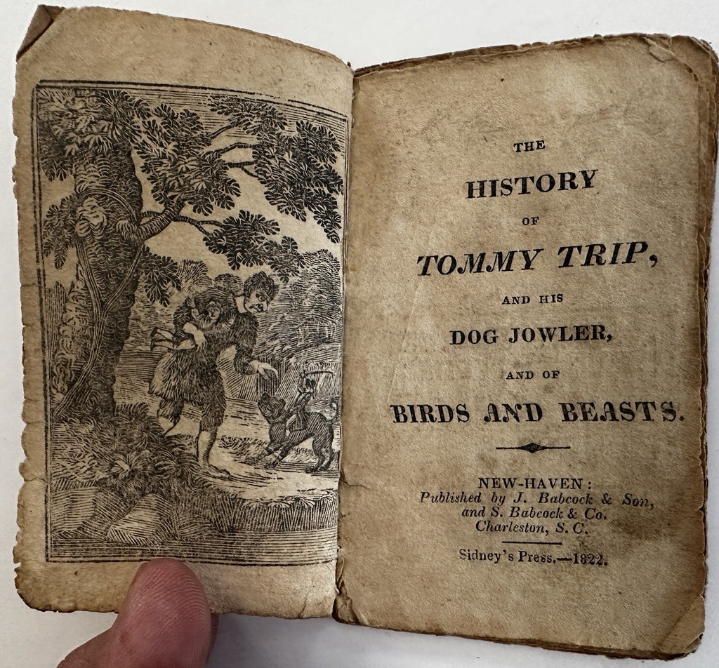 rare juvenile chapbook dogs animals 1822 Tommy Trip w/ 14 wood cuts peacock Owl